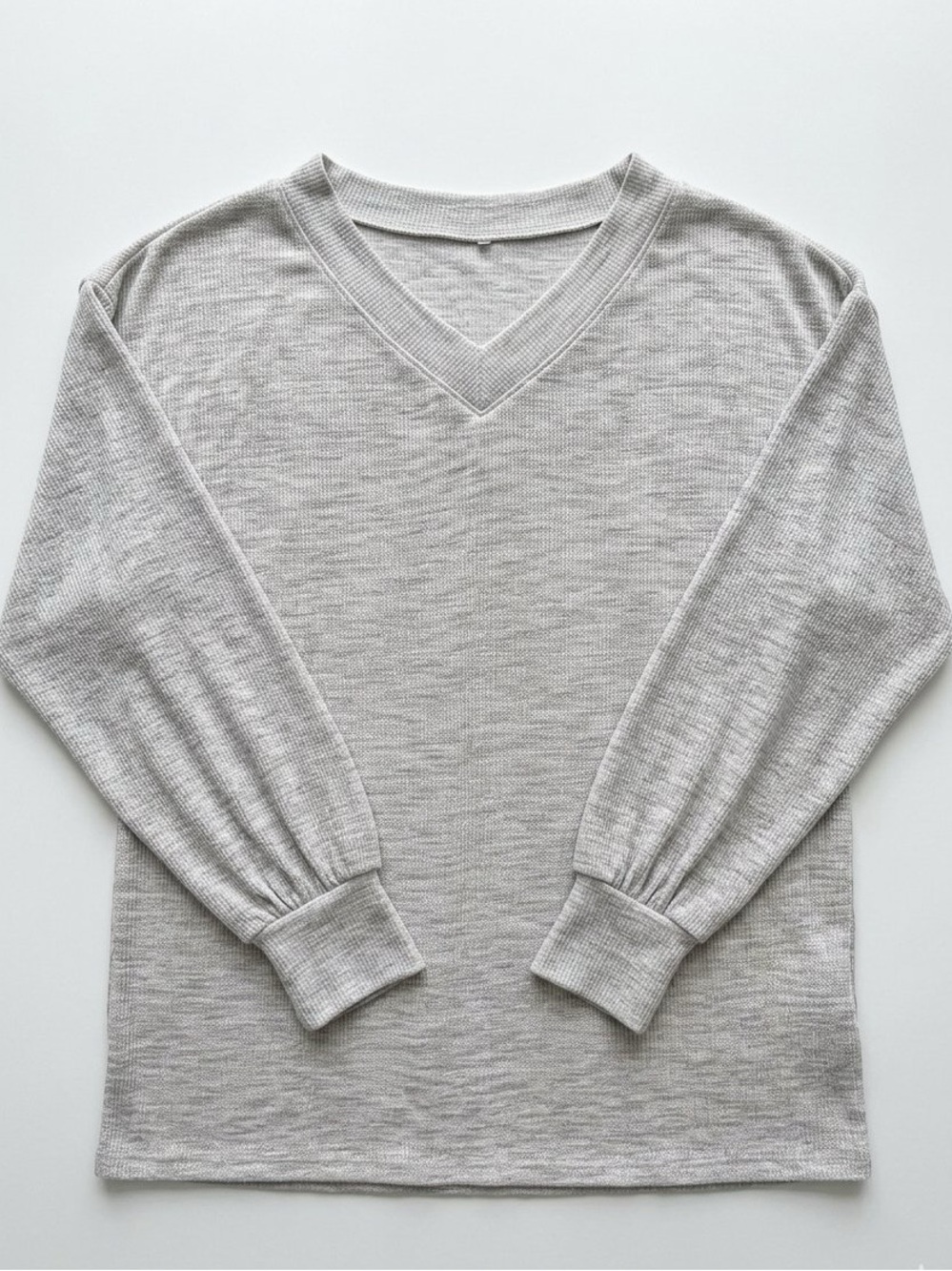 Light Gray V-Neck Pullover Sweater
